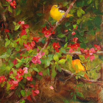 Fresh Off The Easel: Kathy Anderson Analyzes Her Painting "Quince and Oriole"