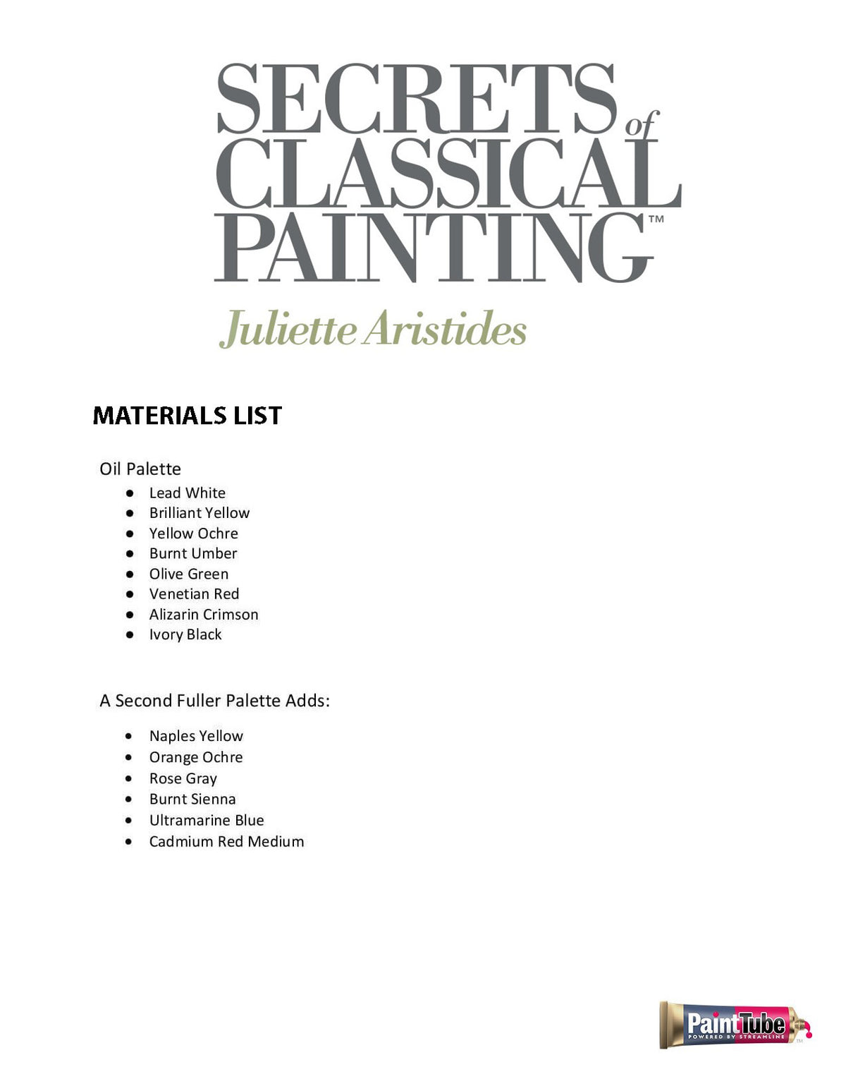 Juliette Aristides - Secrets of Classical Painting - PaintTube.tv