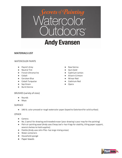 Andy Evansen: Secrets of Painting Watercolor Outdoors