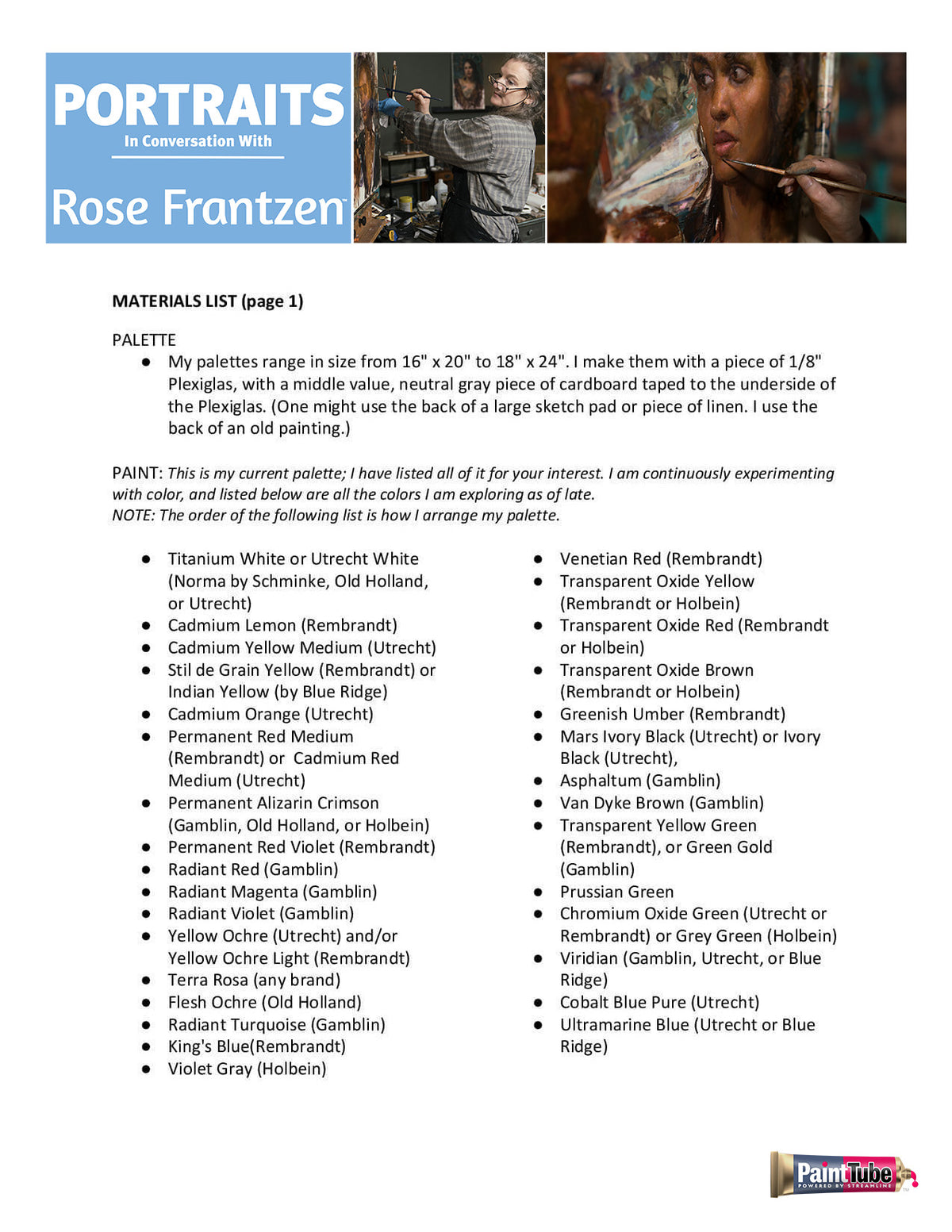 Rose Frantzen: Portraits in Conversation - PaintTube.tv