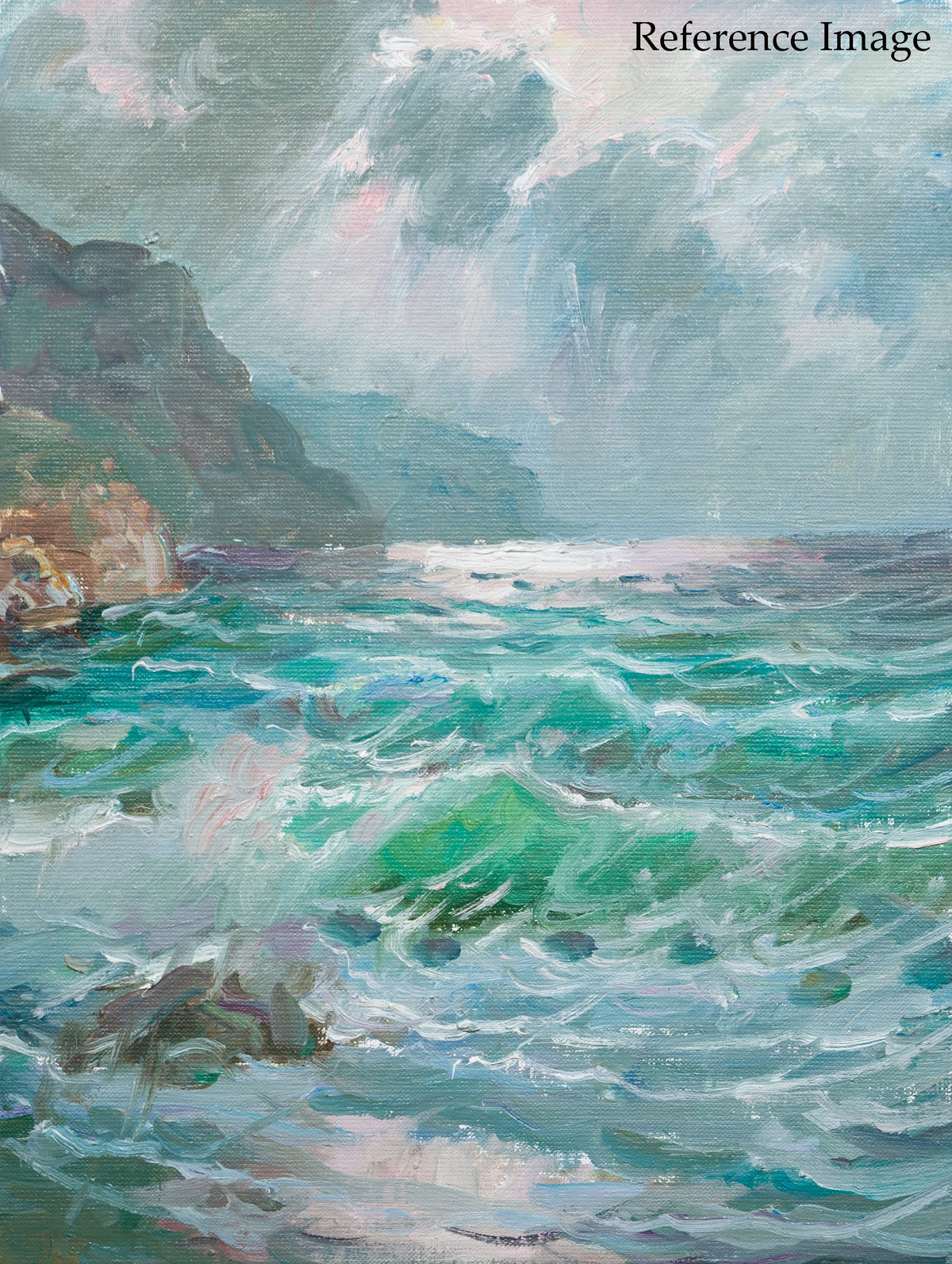 Other World Ocean View Calming Original Painting Landscape 2024 Oil Textured Wet-on-Wet Alla Prima