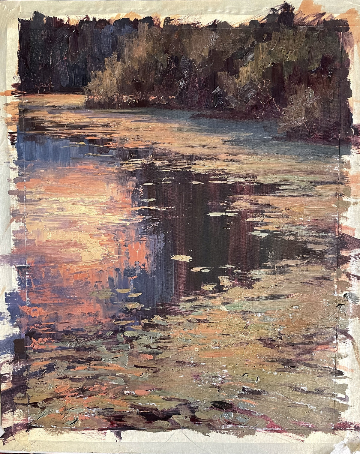 Painted Reflection Water Reflection Painting Premium Vector | Hand Drawn Water Reflection