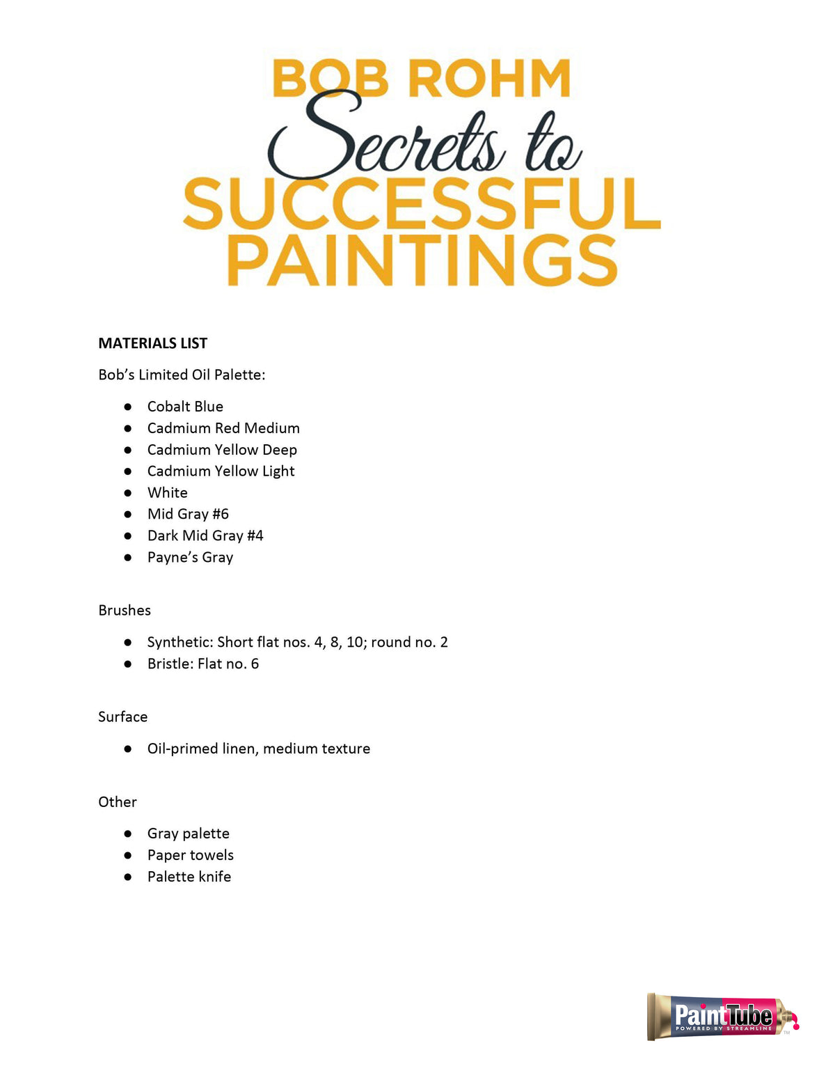 Bob Rohm: Secrets of Successful Paintings - PaintTube.tv