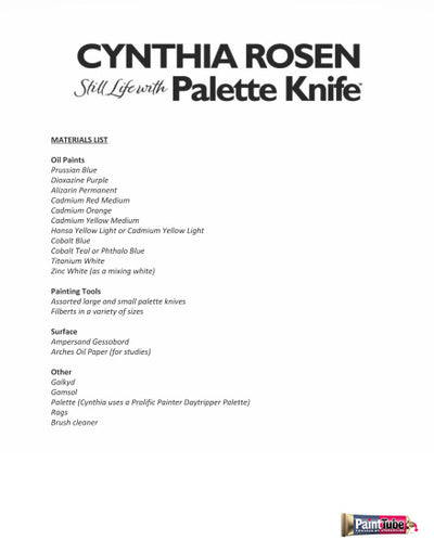 Cynthia Rosen: Still Life With Palette Knife