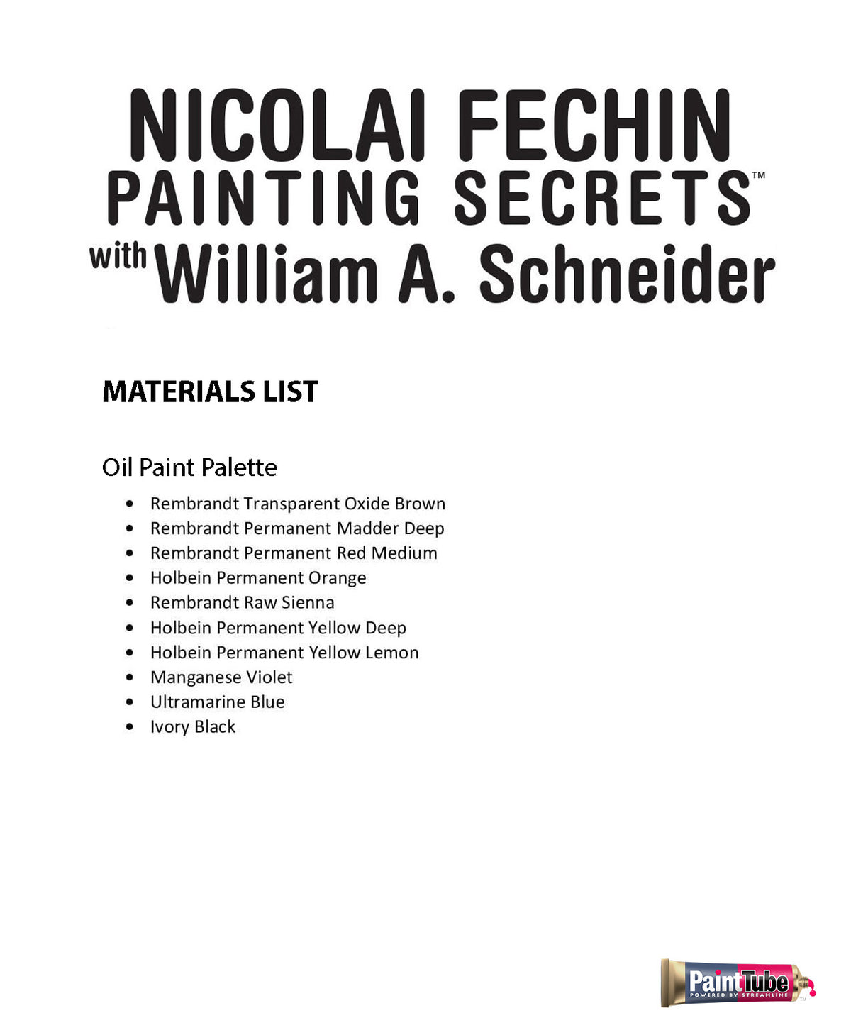 William A. Schneider - Niolai Fechin Painting Secrets - PaintTube.tv