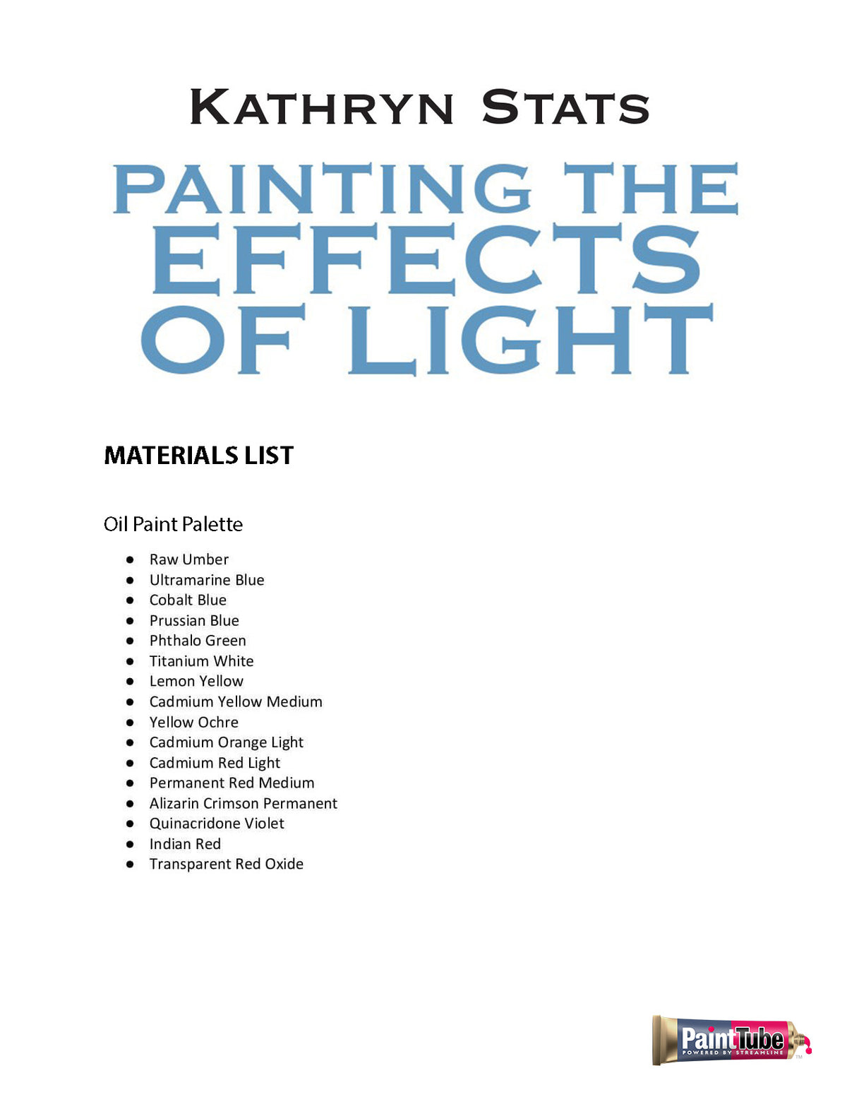 Kathryn Stats - Painting The Effects Of Light - PaintTube.tv