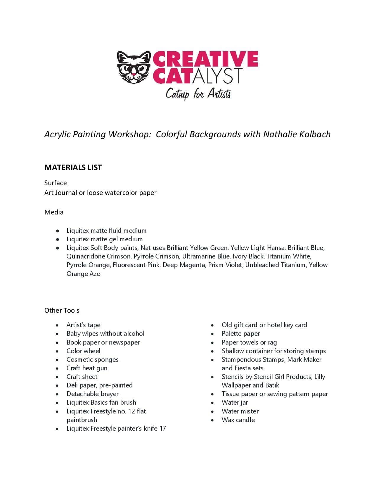 Nathalie Kalbach: Acrylic Painting Workshop - Colorful Backgrounds