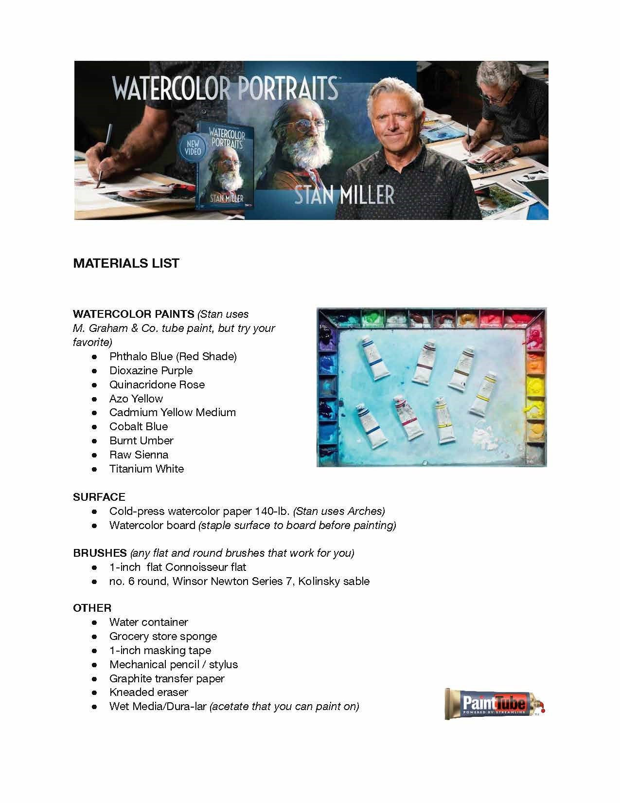 Stan Miller: Watercolor Portraits