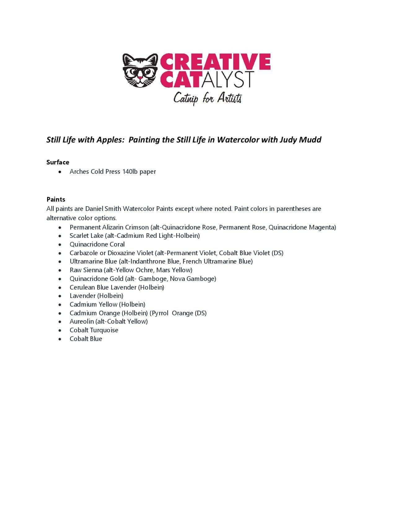 Judy Mudd: Still Life with Apples - Painting the Still Life in Watercolor