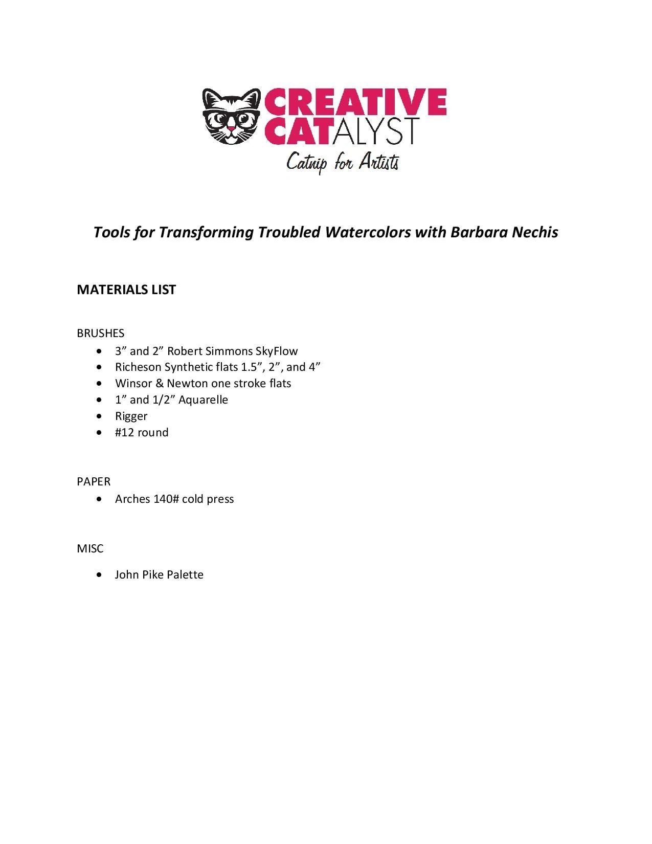 Barbara Nechis: Tools for Transforming Troubled Watercolors