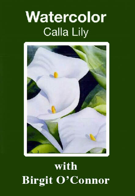 calla lily and other plants watercolor Birgit O'Connor: Watercolor Calla Lily
